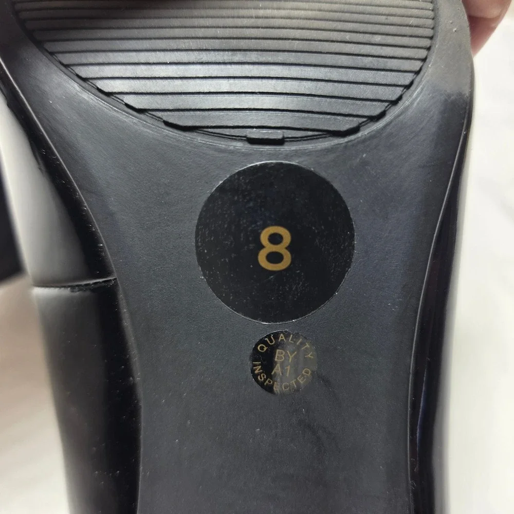 East 5th Womens Black Patent Pointed Toe Memory Foam Pumps Heel Size 8